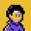Stylized pixelart self-portrait